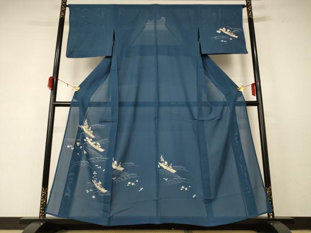 平和屋着物＊夏物　訪問着　絽　筏草花文　金彩　正絹　逸品　AABD8882jd