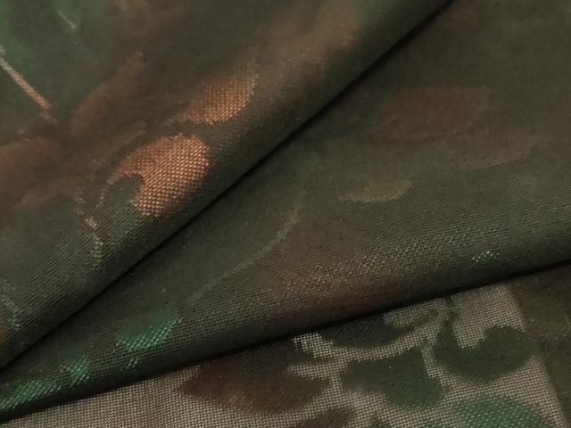 平和屋着物＊夏物　小紋　紗　枝花文　正絹　逸品　AABD8893jd