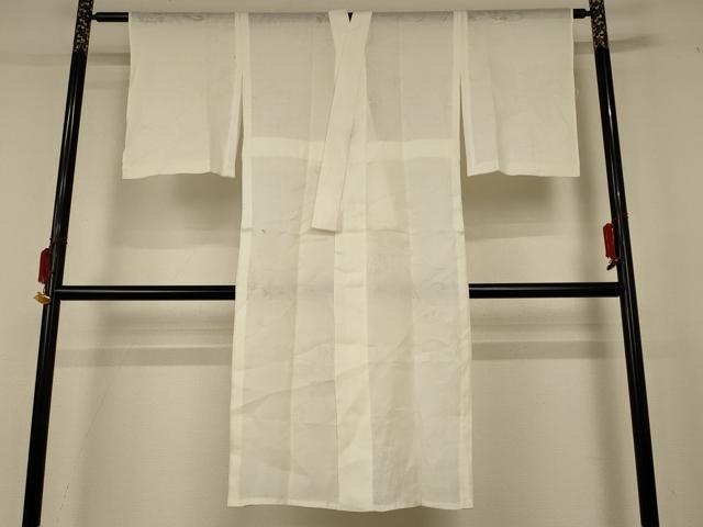 平和屋着物＊夏物　長襦袢　流水花紋紗　象牙色　麻　逸品　AABD8899jd