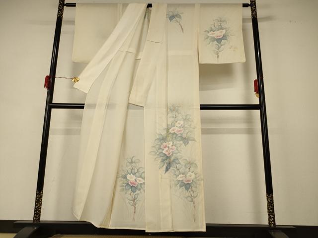 平和屋着物＊夏物　訪問着　絽　手描き　草花文　正絹　逸品　AABD8900jd_1