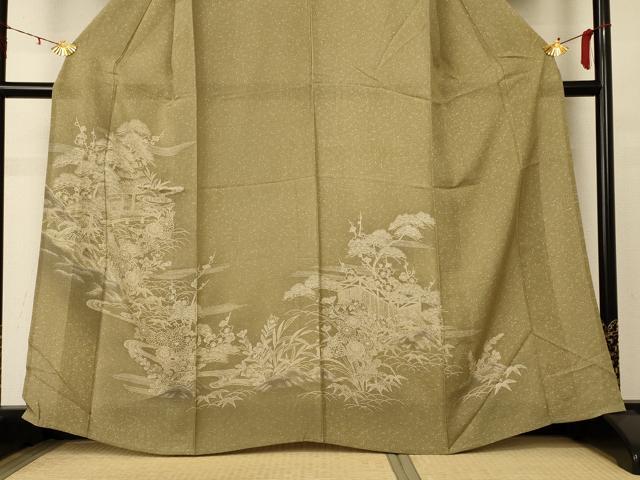 平和屋着物＊夏物　訪問着　絽　刺繍　草花文　正絹　逸品　AABB6793jd 平和屋着物＊夏物 訪問着 絽 草花文 正絹 逸品 AABD4587jd 夏物正絹☆
