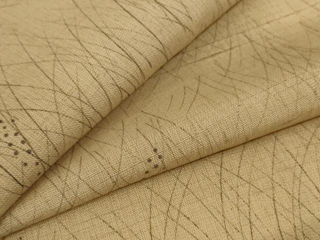 平和屋着物＊夏物　小紋　紗紬　草葉文　正絹　逸品　AABD8920jd