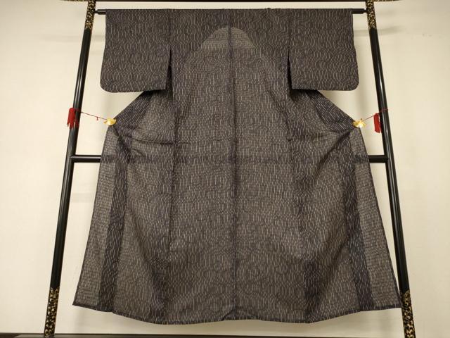 平和屋着物＊夏物　小紋　絽　幾何学文様　吉野間道　正絹　逸品　AABD8921jd_1