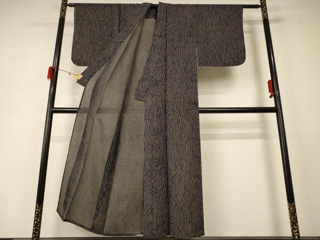 平和屋着物＊夏物　小紋　絽　幾何学文様　吉野間道　正絹　逸品　AABD8921jd_2