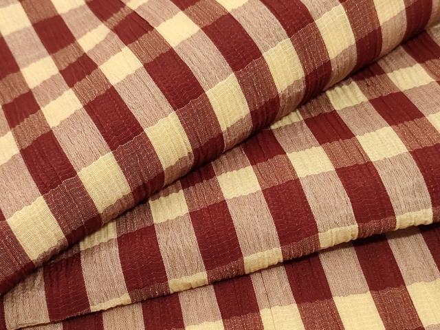 平和屋着物＊夏物　小紋　紗　格子　正絹　逸品　AABD8923jd