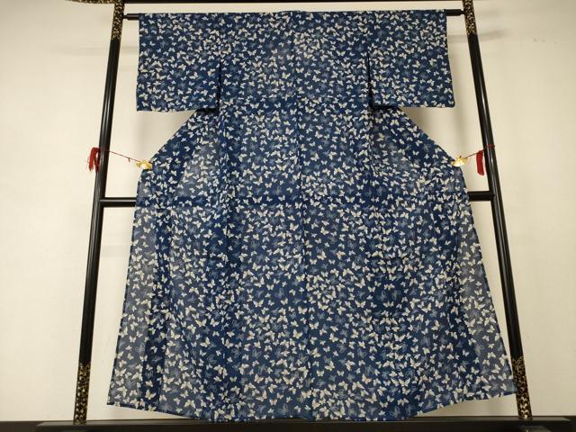 平和屋着物＊夏物　小紋　絽　舞蝶文　正絹　逸品　AABD8925jd_1