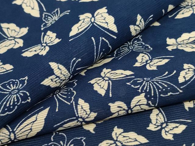 平和屋着物＊夏物　小紋　絽　舞蝶文　正絹　逸品　AABD8925jd
