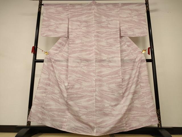 平和屋着物＊夏物　小紋　絽　流水文　洗える着物　AABD8939jd_1