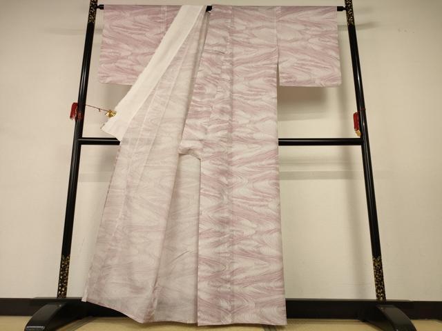 平和屋着物＊夏物　小紋　絽　流水文　洗える着物　AABD8939jd_2