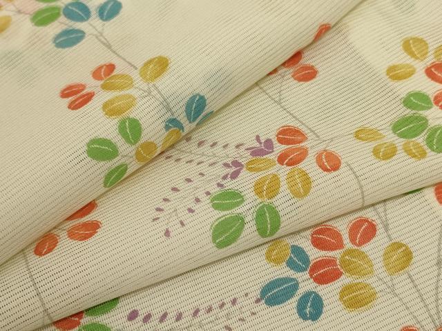 平和屋着物＊夏物　小紋　絽　萩　洗える着物　AABD8955jd