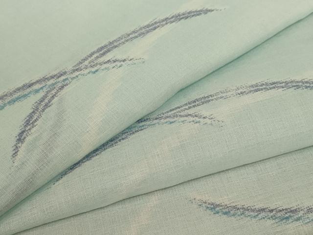 平和屋着物＊夏物　小紋　紗　芝　洗える着物　AABD8966jd