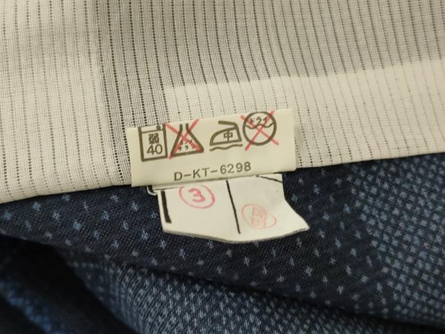 平和屋着物＊夏物　小紋　紗　変わり市松文様　洗える着物　AABD8974jd_6