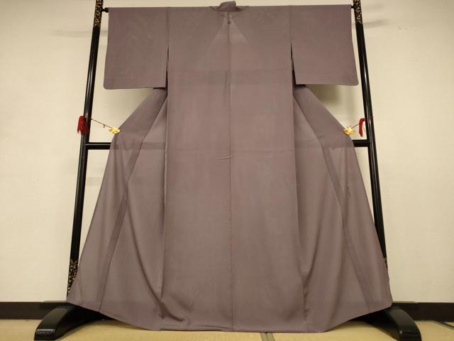 平和屋着物＊本加賀友禅作家　毎田健治　夏物　色無地　絽　江戸鼠色　東武百貨店扱い　正絹　逸品　AABD8982jd