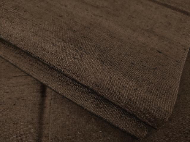 平和屋着物●男性　紬　色無地　黒鳶色　正絹　逸品　AABD9334ck