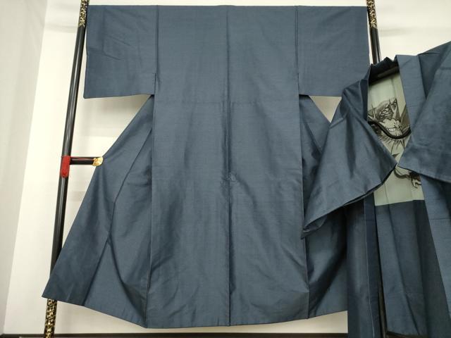 平和屋着物●男性　本場大島紬　アンサンブル　亀甲絣　正絹　逸品　AABD9362ck