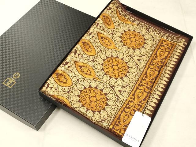 平和屋着物●和装小物　OKAJIMA　岡重謹製　ショール　ストール　インド刺繍　和装併用　防寒　レディース　逸品　AABD9799ay