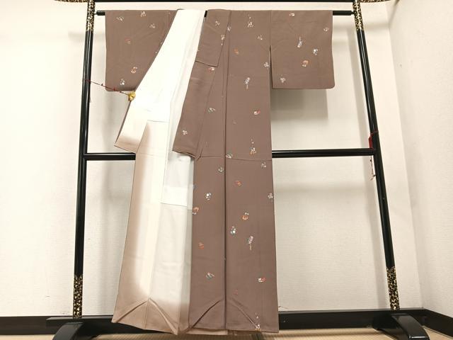 平和屋着物●上質な小紋　玩具文　金彩　正絹　逸品　AABD9829ph