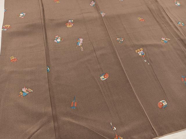 平和屋着物●上質な小紋　玩具文　金彩　正絹　逸品　AABD9829ph