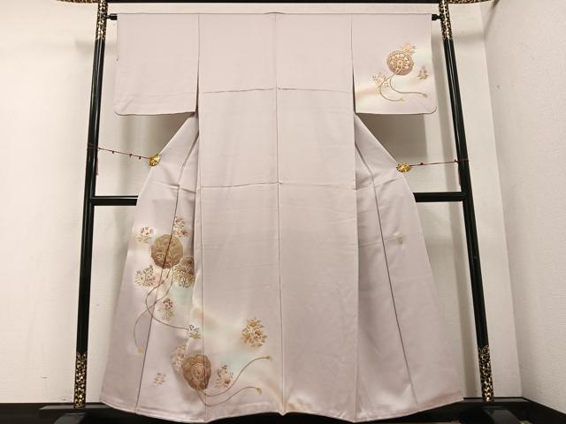 平和屋着物●金彩友禅　卓越技能者・名工・和田光正　訪問着　鏡裏草花文　暈し染め　金彩　正絹　逸品　AABD9830ph