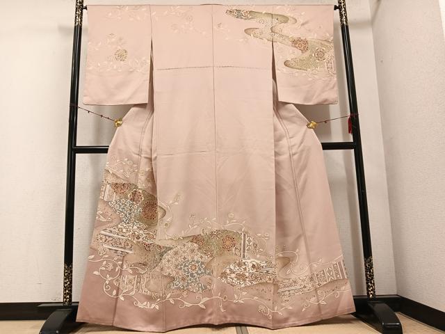 平和屋着物●訪問着　正倉院花文　金彩　正絹　逸品　AABD9831ph