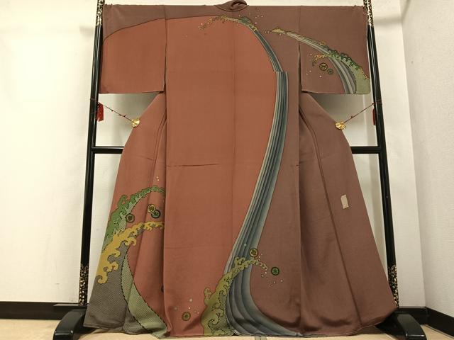 平和屋着物●訪問着　作家物　駒刺繍　立波宝尽くし　鬼しぼ縮緬　正絹　逸品　未使用　AABD9842ph