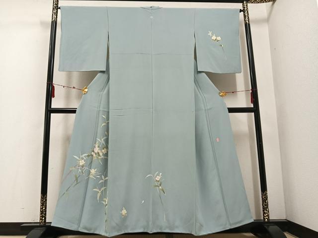 平和屋着物●本加賀友禅作家　南克治　訪問着　枝花文　正絹　逸品　AABD9867ph