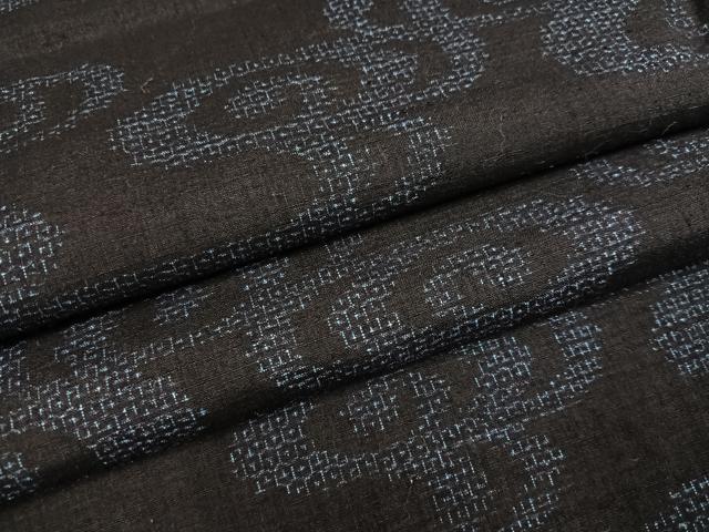 平和屋着物●本場結城紬　重要無形文化財　80亀甲　流水文　正絹　逸品　AABD9876ph