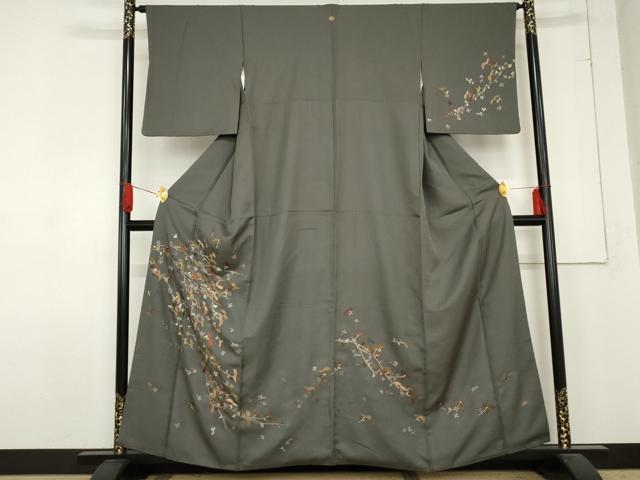 平和屋着物●訪問着　総刺繍　枝花文　正絹　逸品　AABD9972cs