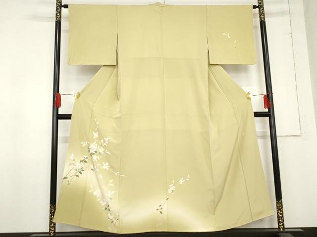 平和屋着物●本加賀友禅作家　南克治　訪問着　枝花文　暈し染め　正絹　逸品　AABD9975cs