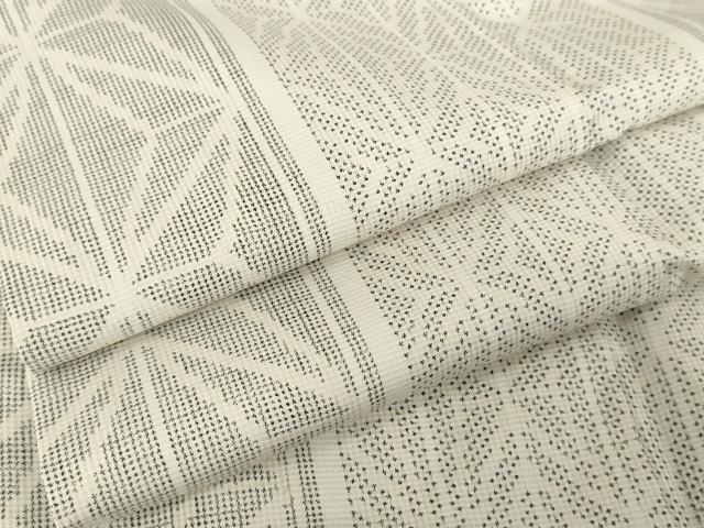 平和屋着物●本場大島紬　白大島　一元絣　麻の葉間道　正絹　逸品　AABD9983cs