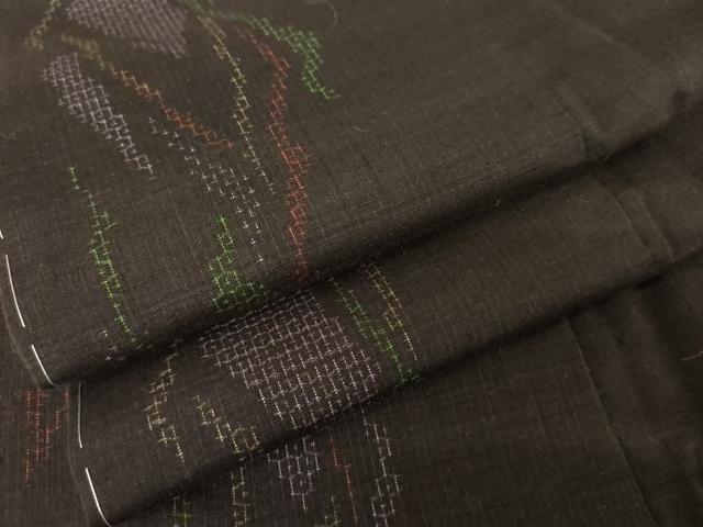 平和屋着物●結城紬　80亀甲　幾何学間道　やまと誂製　正絹　逸品　未使用　AABE0003cs
