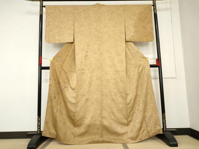 平和屋着物●訪問着　刺繍　辻が花　花蔦の葉文　暈し染め　金糸　正絹　逸品　AABE0012cs