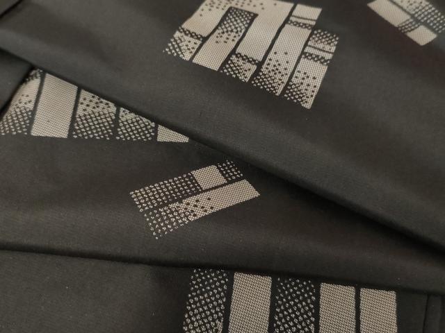 平和屋着物●本場染大島紬　源氏香　黒地　ロング丈　正絹　逸品　AABE0030cs