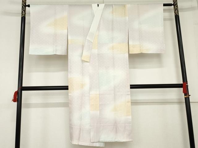 平和屋着物●長襦袢　無双仕立て　花唐草菱地紋　暈し染め　正絹　逸品　未使用　AABE0073cs