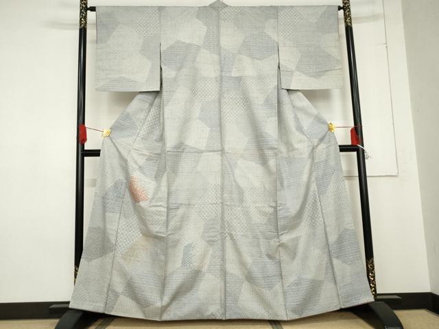 平和屋着物●訪問着　紬地　刺繍　切嵌吉祥文　正絹　逸品　AABE0082cs