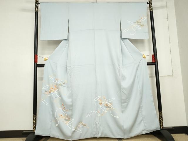 平和屋着物●訪問着　友禅　駒刺繍　七宝松竹梅文　金彩　京王百貨店扱い　正絹　逸品　AABE0091cs