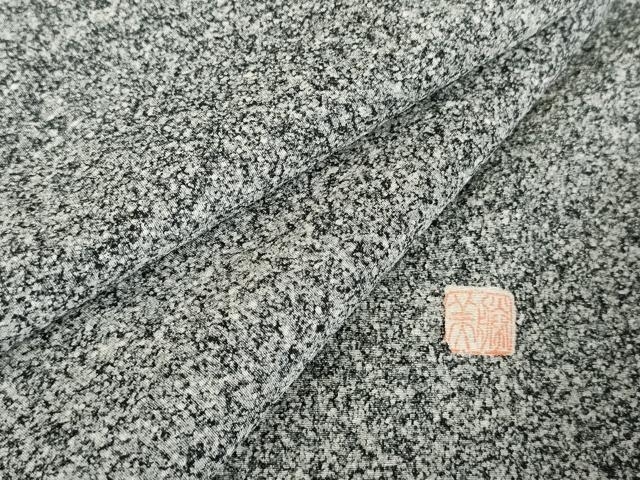 平和屋着物●京友禅作家　木村勝美　小紋　本蒔蝋染　霞文　黒地　正絹　逸品　AABE0097cs