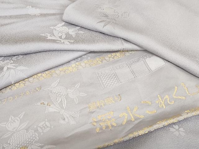 平和屋着物●上質な色無地　繍粋織り　吉祥江戸小紋　藤色　やまと誂製　反端付き　正絹　逸品　AABE0159cs