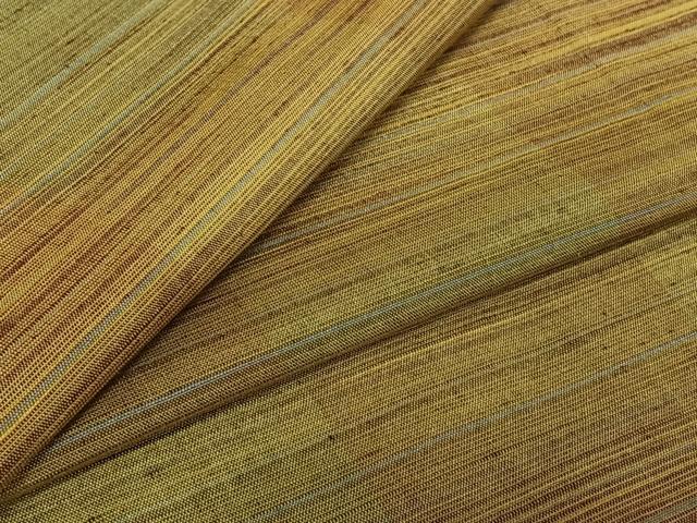 平和屋着物▽上質な紬　単衣　横段文　正絹　逸品　AABE0211jh