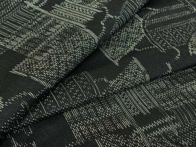 平和屋着物▽上質な紬　単衣　籬文　正絹　逸品　AABE0216jh