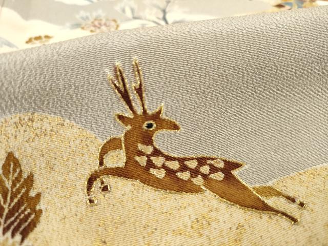 平和屋本店●十七代京屋林蔵　色留袖　刺繍　狩猟文　金彩　共箱付き　正絹　逸品　未使用　AABE0265ck 平和屋本店○十七代京屋林蔵 色留袖 刺繍 狩猟文 金彩 共