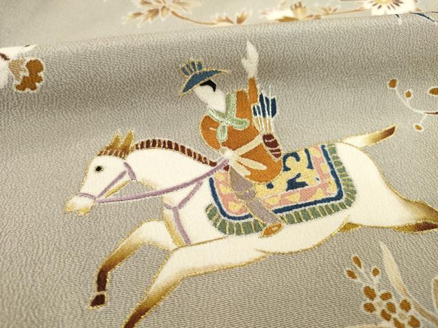 平和屋本店●十七代京屋林蔵　色留袖　刺繍　狩猟文　金彩　共箱付き　正絹　逸品　未使用　AABE0265ck 平和屋本店○十七代京屋林蔵 色留袖 刺繍 狩猟文 金彩 共