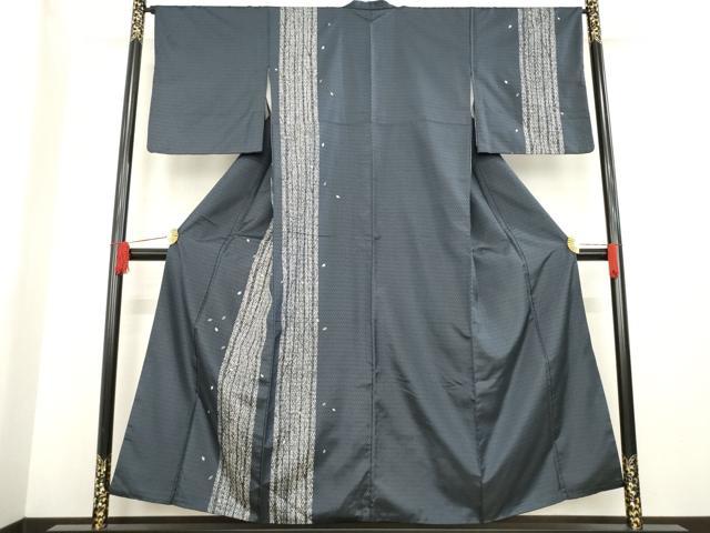 平和屋着物●本場染大島紬　訪問着　枝葉間道　まるやま扱い　正絹　逸品　AABE0267ck