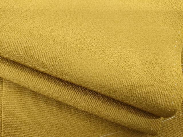 平和屋着物●上質な色無地　黄唐茶色　正絹　逸品　AABE0302ck