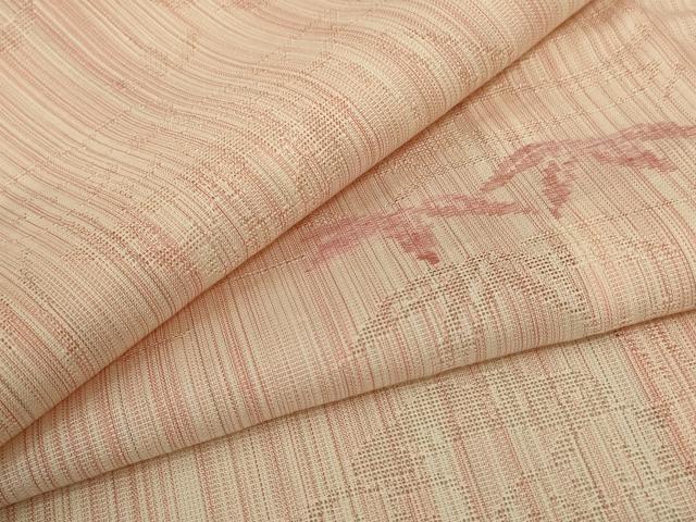 平和屋着物＊夏物　小紋　紗　笹　AABE0605jd