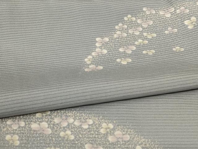 平和屋着物＊夏物　小紋　絽　舞花文　銀彩　正絹　逸品　未使用　AABE0608jd 平和屋着物＊夏物 小紋 絽 舞花文 銀彩 正絹 逸品 未使用 AABE0608jdの