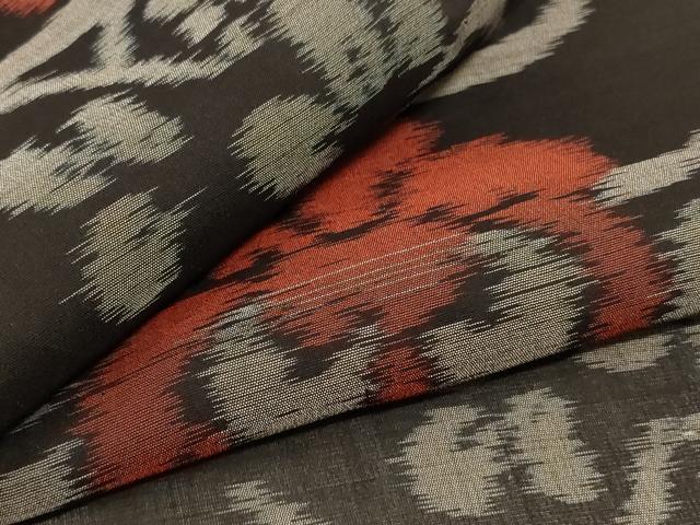 平和屋着物＊夏物　本場大島紬　夏大島　草花文　正絹　逸品　未使用　AABE0625jd