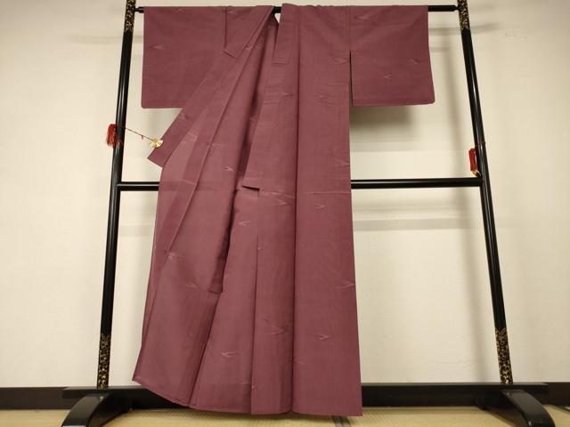 平和屋着物＊夏物　小紋　紗　幾何学文様　未使用　AABE0637jd_2