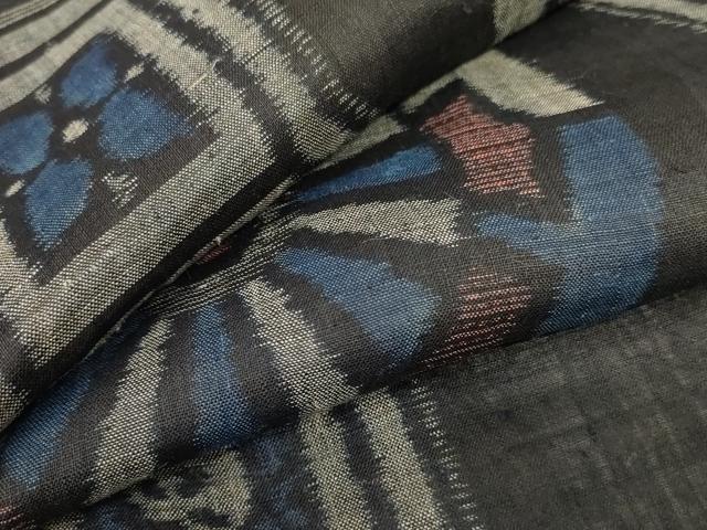 平和屋着物＊夏物　重要無形文化財　本場宮古上布　源氏車文　苧麻　逸品　AABE0649jd