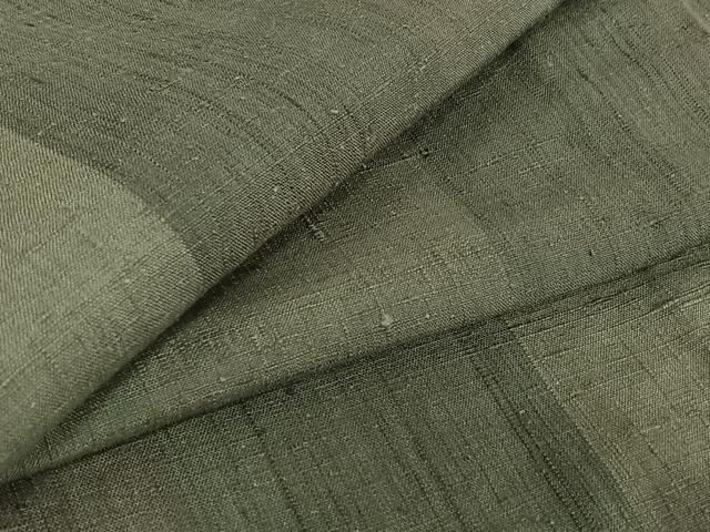 平和屋着物▽上質な紬　単衣　市松文様　正絹　逸品　AABE0683jh